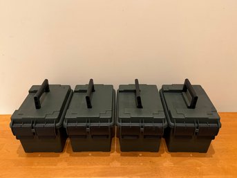 Lot Of 4 Green Ammo Boxes