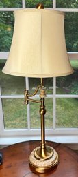 Brass And Stone Swivel Arm Lamp