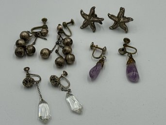 FOUR PAIRS VINTAGE EARRINGS