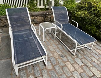 Woodard Aluminum Loungers And Telescope Table