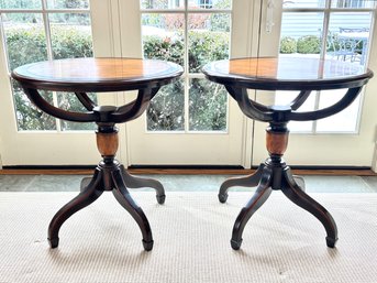 Pair Theodore Alexander Pedastal Side Tables