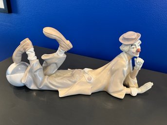 Vintage Retired Lladro LARGE Figurine 4618 Clown Lying Down W/Beach Ball