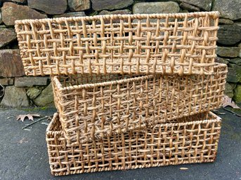 Large Wicker Basket Trio