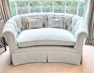 Custom Designer Tufted Petite Sette In Dusty Blue