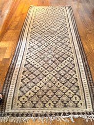 Early 20th C Qazvi Kilm Runner Carpet  (FE5)