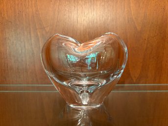 Simon Pearce Glass Heart Bud Vase, Signed