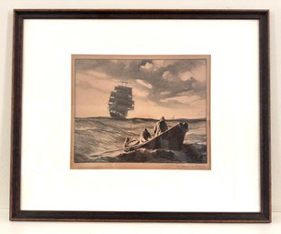 'The Whale Hunt' By Gordon Grant (1875-1962) Signed Black Lithograph