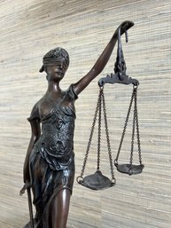 Bronze 'Blind Justice' Signed By Alois Mayer