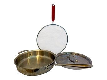 Three Quart All-Clad Stainless Steel Saute Or Universal Pan With Lid