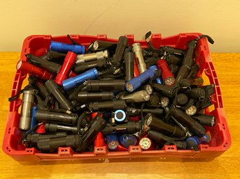 Bin Lot Of Flashlights