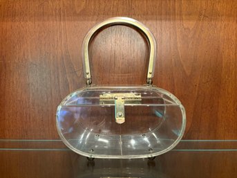 Vintage Lucite Top Handle Box Purse