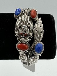 800 SILVER DRAGON BRACELET W/ LAPIS