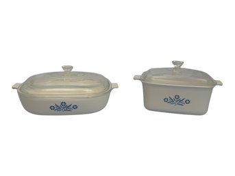 Vintage Corning Ware Original Blue Cornflower Design Lidded Cookware