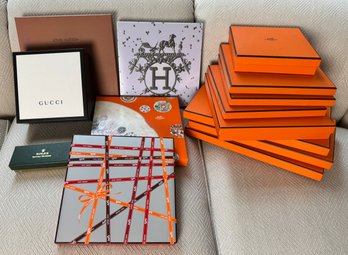Group Of Hermes, Gucci, Louis Vuitton And Rolex Boxes