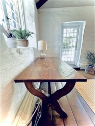 Hand Hewn Walnut Finish Desk  (LOC F:2)