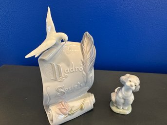 Lladro Poodle - 2000 & Lladro Society Sign