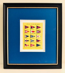 'Yacht Club Burgees' Small Framed Print