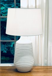 PAIR Coastal Ivory Ceramic Table Lamps  (LOC F:2)