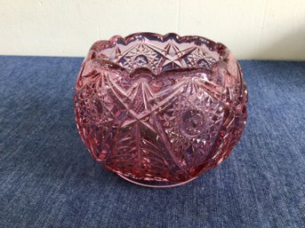 Purple Round Glass Candle Holder