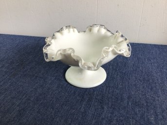 Fenton White Glass Pedestal Bowl
