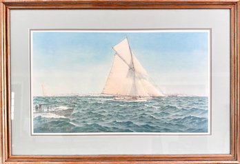 'Americas Cup' Fred S. Cozzens (1846-1928) Large Framed Lithograph