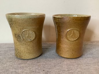 Pair Of Judea Parish 1742 Pottery Glasses
