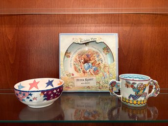 Tiffany & Co. Fantasy Children's Cup & Bowl And Peter Rabbit Wedgwood Plate
