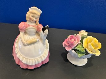 Two Piece Lot - 'Cookie'  From Royal Douton  1957 And Royale  Stratford Staffordshire Floral