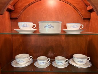 Cafe Paris Blue By Bernardaud Limoges Cups & Saucers