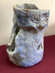 Blue Glazed Pottery Vase