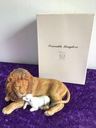 Lenox Fine Porcelain 'Peaceable Kingdom' Lion And Sheep Figure