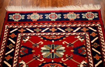 Dubai Import Handwoven Vibrant Persian-Style Wool Runner With Fringe