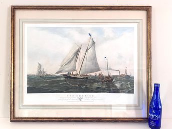 The 'America' Winning Match At Cowes For The Club Cup 1854 Sailing Print