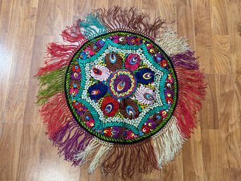 Stunning Handmade Hungarian Silk Round Table Cloth