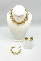 Mariquita Masterson Sterling And Glass Necklace, Earrings And Bracelet