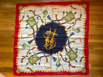 Vintage Celine Tassel & Stirrup Silk Scarf