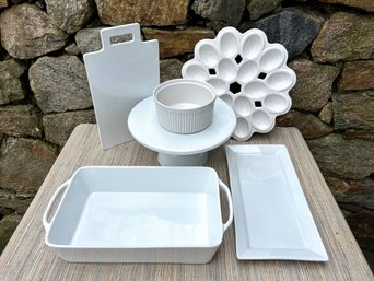 White Porcelain Serving Pieces-Crate & Barrel And More..