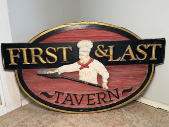 Original First & Last Tavern Of Avon Handmade Wooden Sign, A Classic