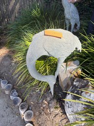 Pair Of Bronze Crane  Garden Statuaries