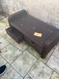 Composite Wicker Storage Bench