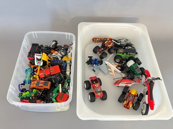 2 Bins Of Hot Wheels And Cars