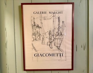 Framed Giacometti Lithograph Gallery Exhibition Poster - Galerie Maeght 1951
