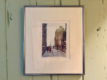 Alain Lacaze Artist Proof Quebec City Street Scene, Custom Framed & Matted