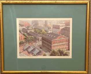 'Faneuil Hall Market Place' Robert E. Kennedy Signed Print