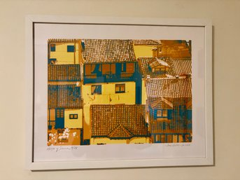 'Houses Of Sienna' Framed Silkscreen On Paper By Toni Silber-Delerive (American, 20th Century)