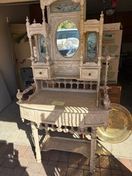 Ornate Wooden Dressing Table/Wash Stand