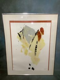 Pencil Signed Abstract Painting By Jean Miotte