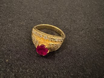 Diamond & Ruby 18K Gold Ring
