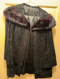 Vintage Fur Coat With Mink Collar