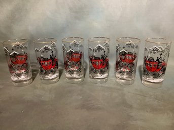 Vintage Libbey Stagecoach Tumbler Glasses